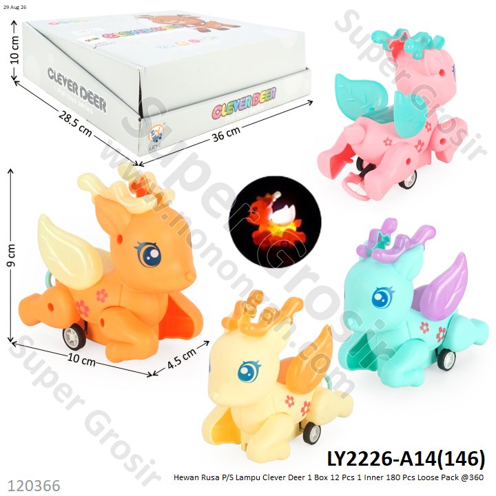 Hewan Rusa P/S Lampu Clever Deer 1 Box 12 Pcs 1 Inner 180 Pcs Loose Pack @360