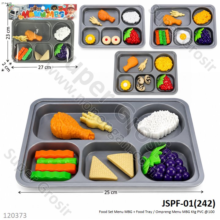 Food Set Menu MBG + Food Tray / Ompreng Menu MBG Ktg PVC @100