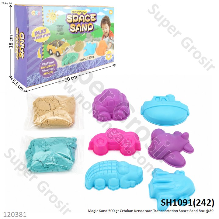 Magic Sand 500 gr Cetakan Kendaraan Transportation Space Sand Box @39