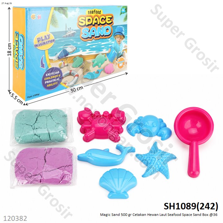 Magic Sand 500 gr Cetakan Hewan Laut Seafood Space Sand Box @36