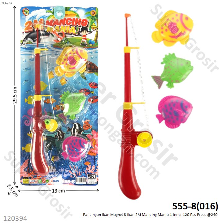 Pancingan Ikan Magnet 3 Ikan 2M Mancing Mania 1 Inner 120 Pcs Press @240