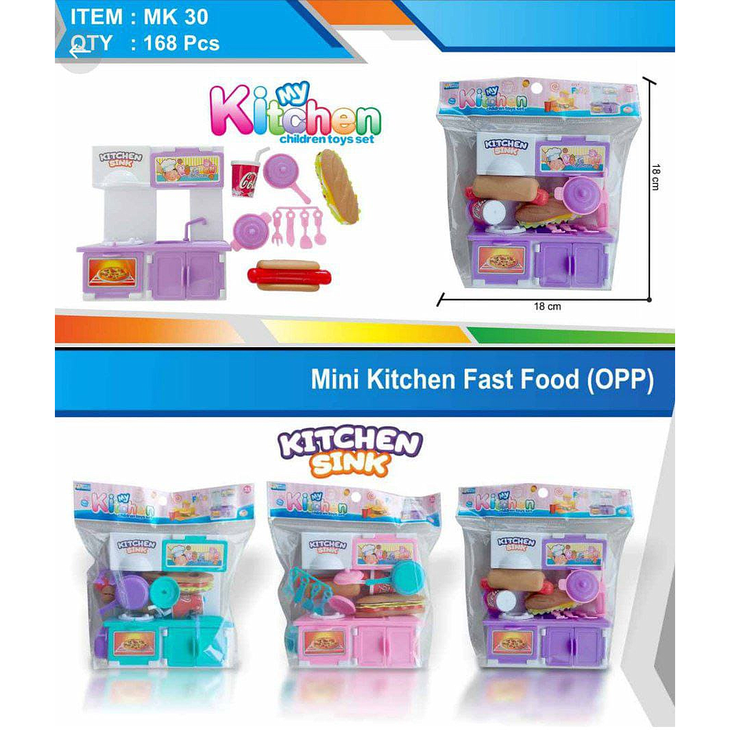 Masak-masakan Mini Kitchen + Wastafel My Kitchen Ktg Opp @168