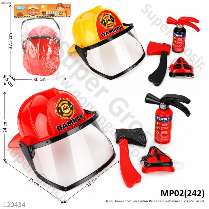 Helm Damkar Set Peralatan Pemadam Kebakaran Ktg PVC @28
