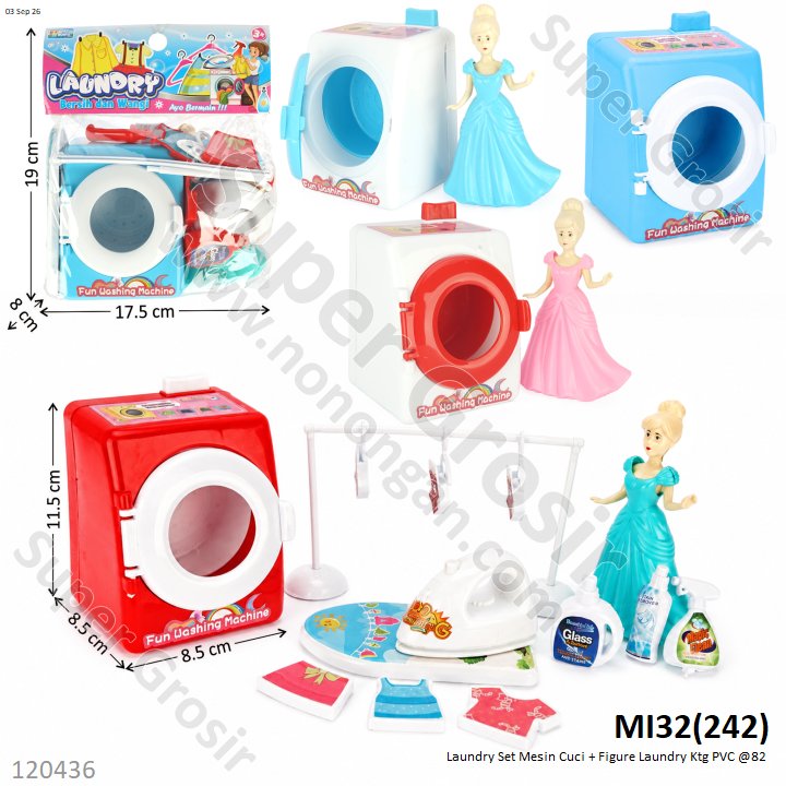 Laundry Set Mesin Cuci + Figure Laundry Ktg PVC @82
