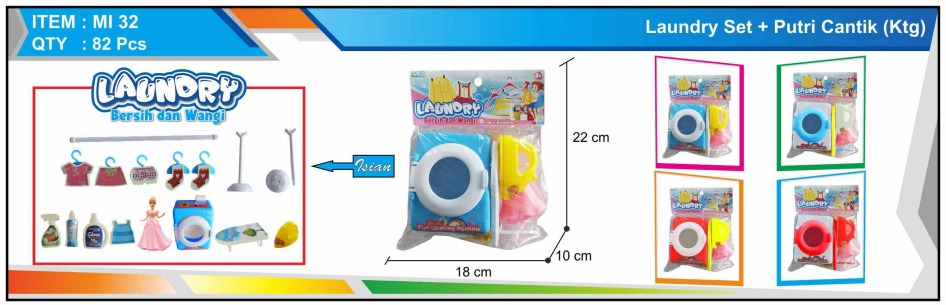 Laundry Set Mesin Cuci + Figure Laundry Ktg PVC @82