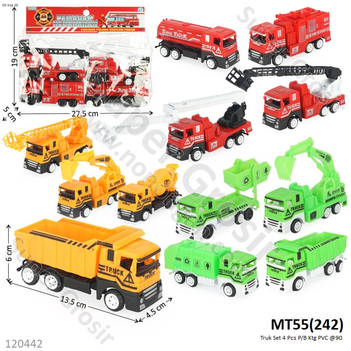 Truk Set 4 Pcs P/B Ktg PVC @90
