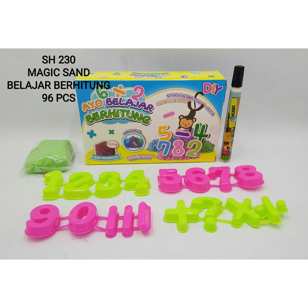 Magic Sand 125 gr + Cetakan Angka Ayo Belajar Berhitung Box @96