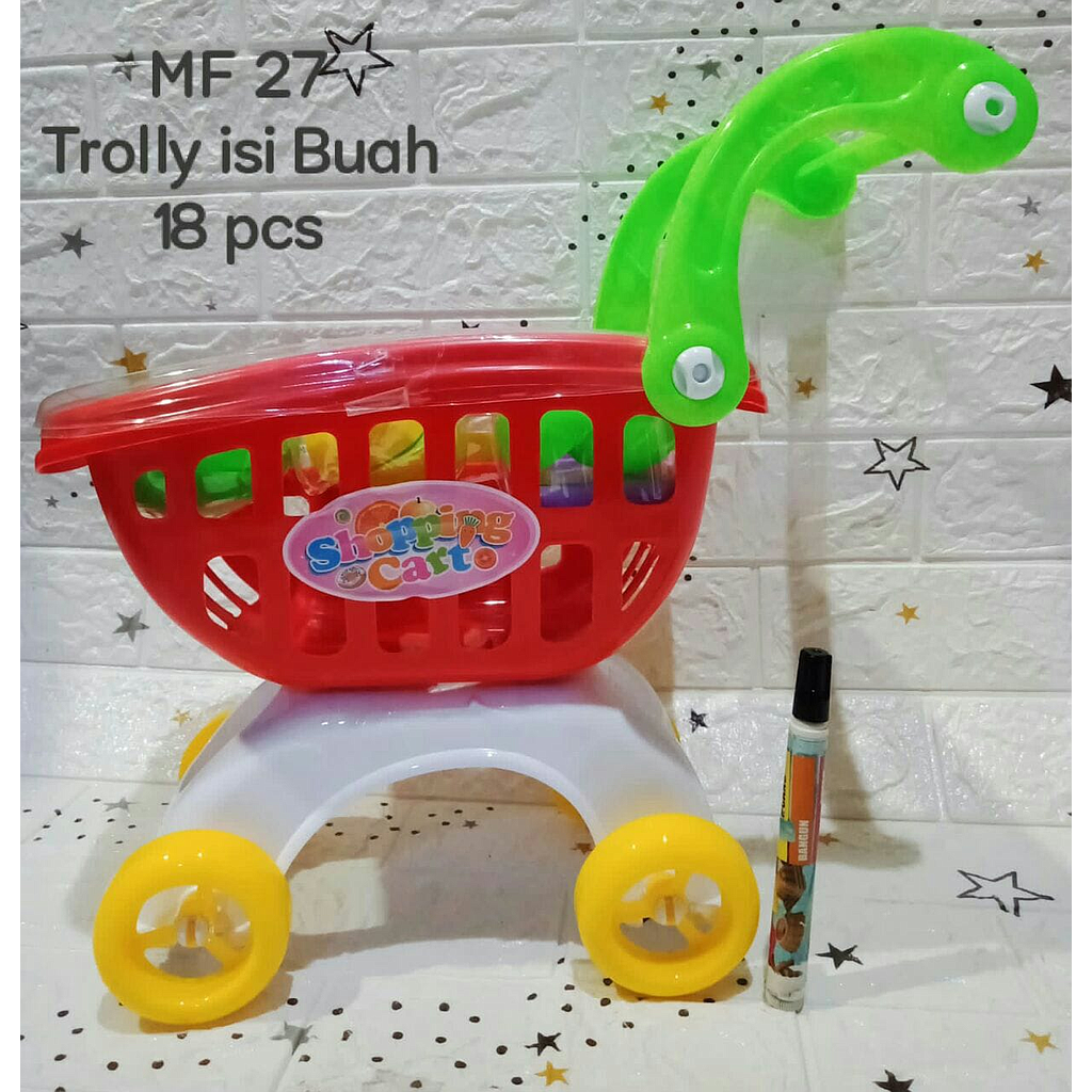 Trolley Belanja Buah Shopping Cart Ktg PVC @18