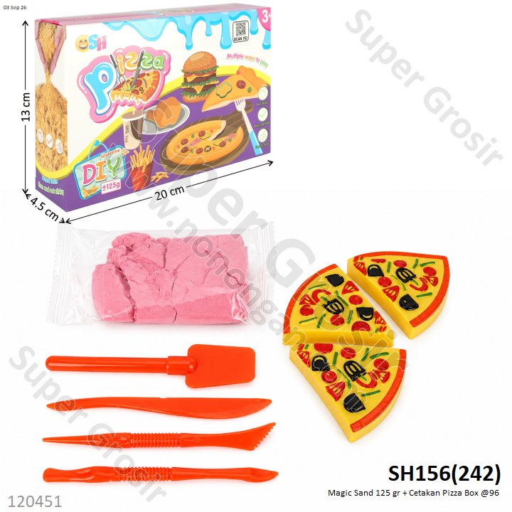 Magic Sand 125 gr + Cetakan Pizza Box @96