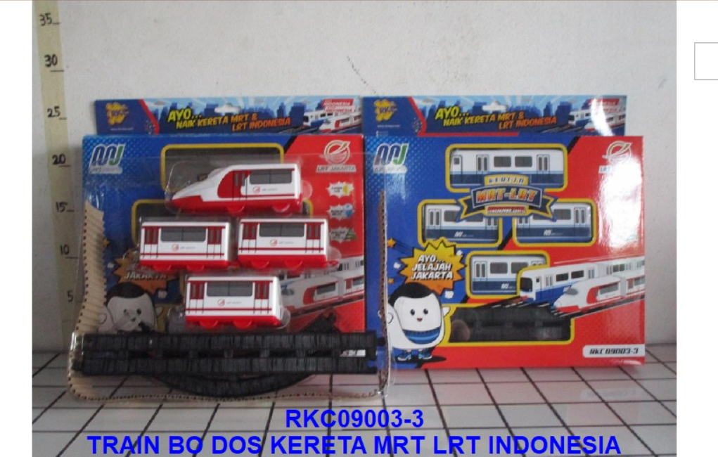 Kereta Cepat 4 Gerbong B/O Jalan Lampu + Track MRT LRT Indonesia 1 Inner 30 Pcs Box Window @60