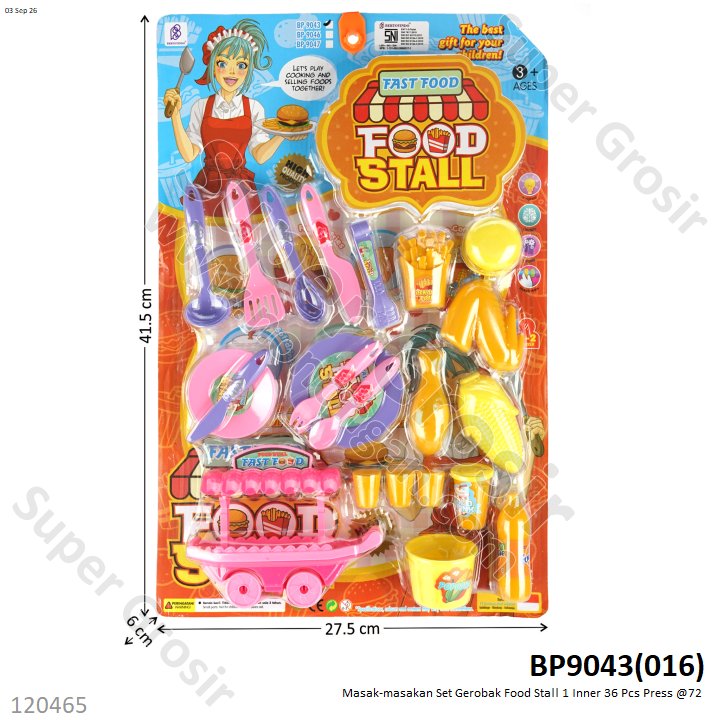 Masak-masakan Set Gerobak Food Stall 1 Inner 36 Pcs Press @72