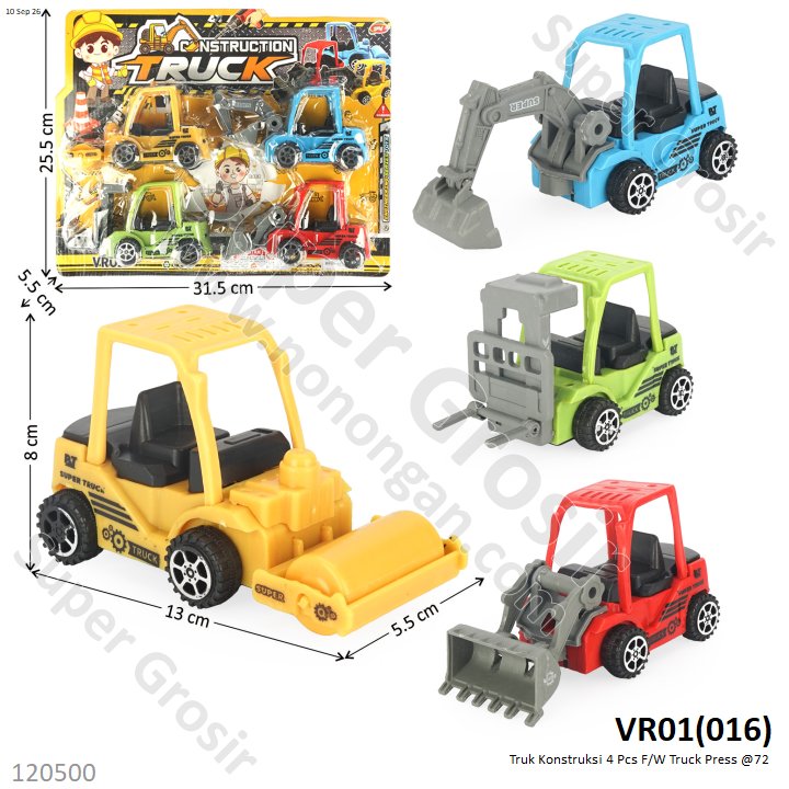 Truk Konstruksi 4 Pcs F/W Truck Press @72