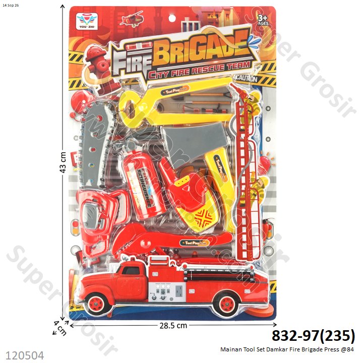 Mainan Tool Set Damkar Fire Brigade Press @84