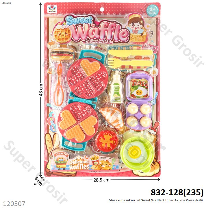 Masak-masakan Set Sweet Waffle 1 Inner 42 Pcs Press @84