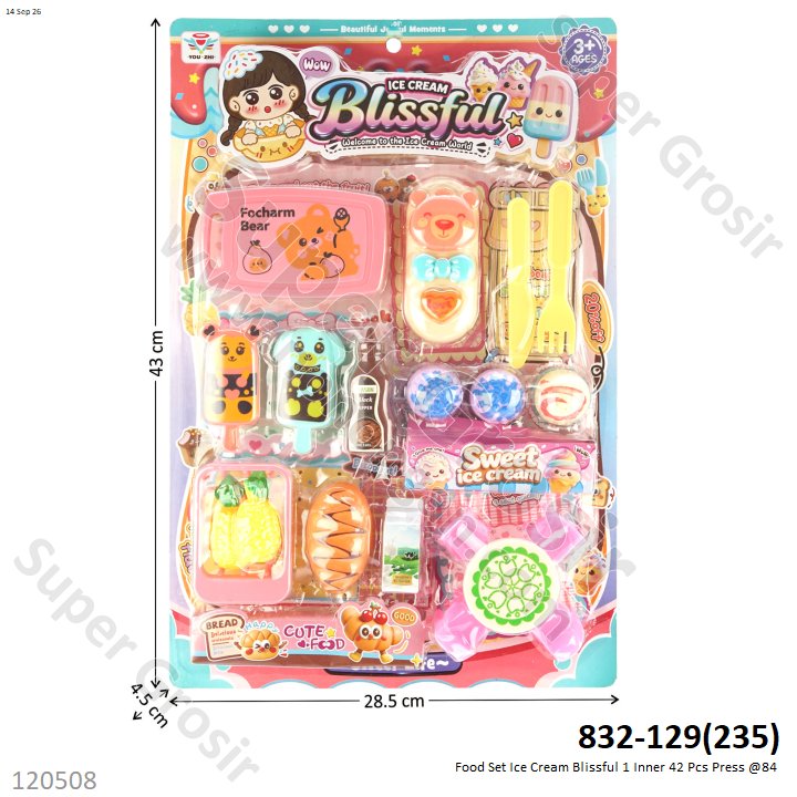 Food Set Ice Cream Blissful 1 Inner 42 Pcs Press @84