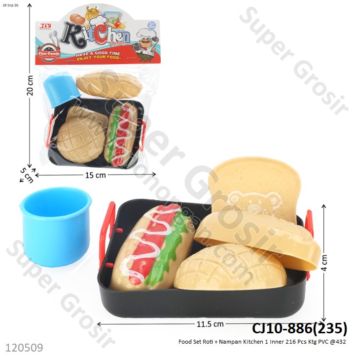 Food Set Roti + Nampan Kitchen 1 Inner 216 Pcs Ktg PVC @432