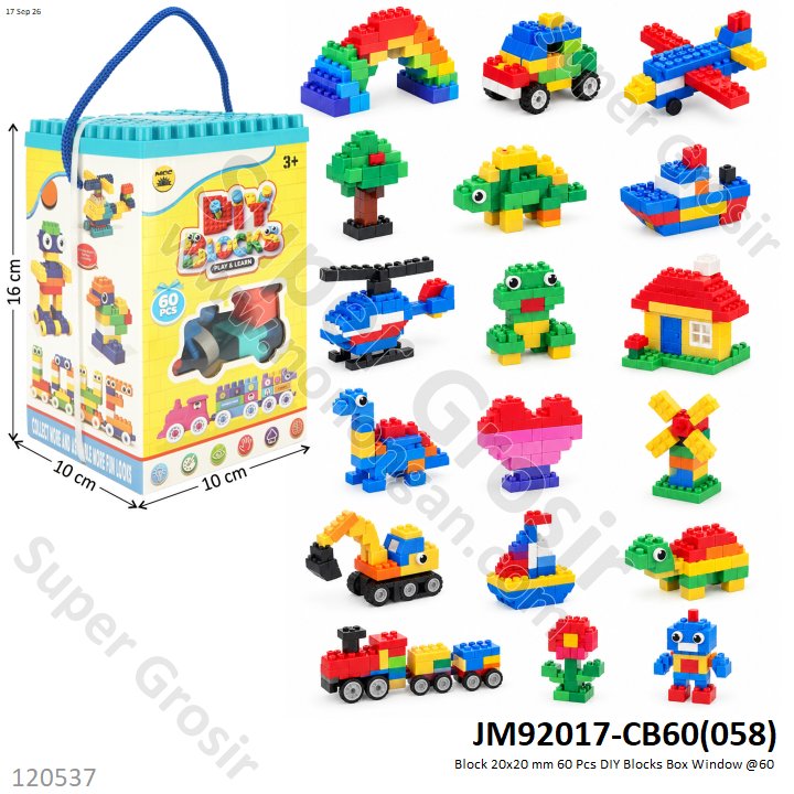 Block 20x20 mm 60 Pcs DIY Blocks Box Window @60