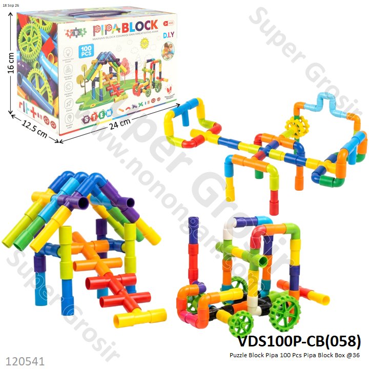 Puzzle Block Pipa 100 Pcs Pipa Block Box @36