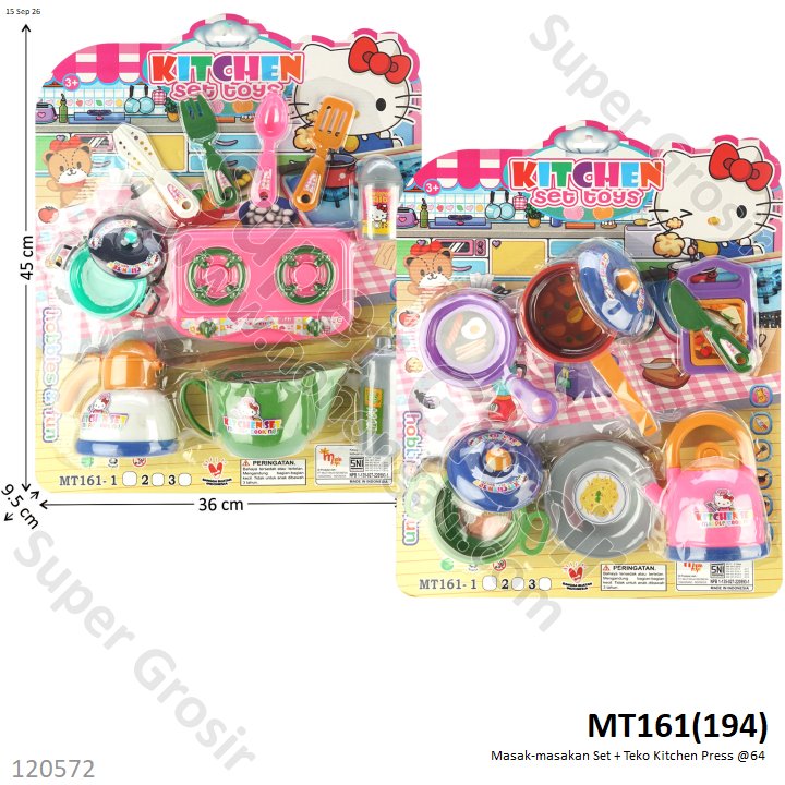 Masak-masakan Set + Teko Kitchen Press @64