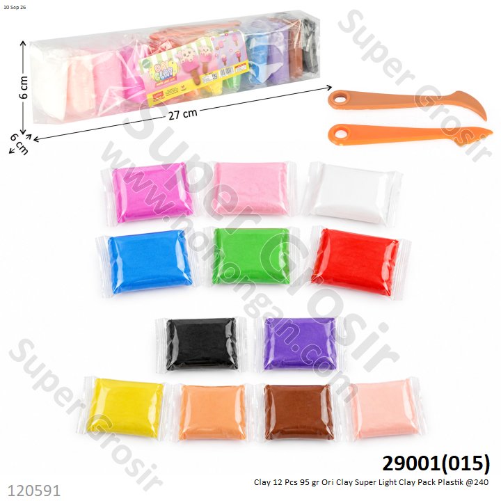 Clay 12 Pcs 95 gr Ori Clay Super Light Clay Pack Plastik @240
