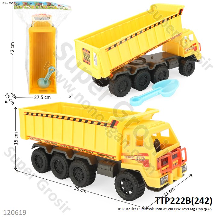 Truk Trailer Dump Bak Rata 35 cm F/W Toys Ktg Opp @48