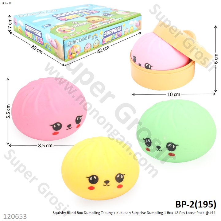 Squishy Blind Box Dumpling Tepung + Kukusan Surprise Dumpling 1 Box 12 Pcs Loose Pack @144
