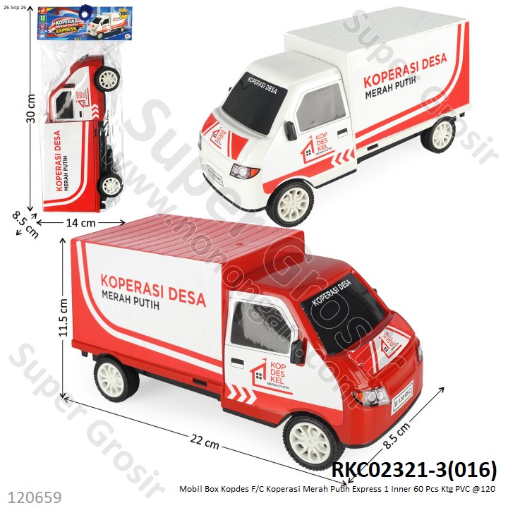 Mobil Box Kopdes F/C Koperasi Merah Putih Express 1 Inner 60 Pcs Ktg PVC @120