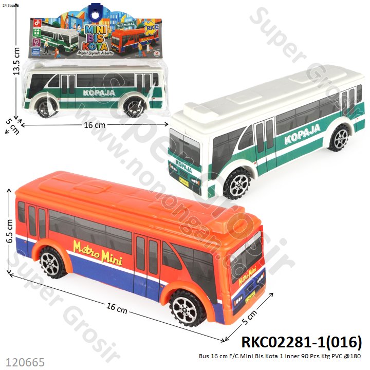 Bus 16 cm F/C Mini Bis Kota 1 Inner 90 Pcs Ktg PVC @180