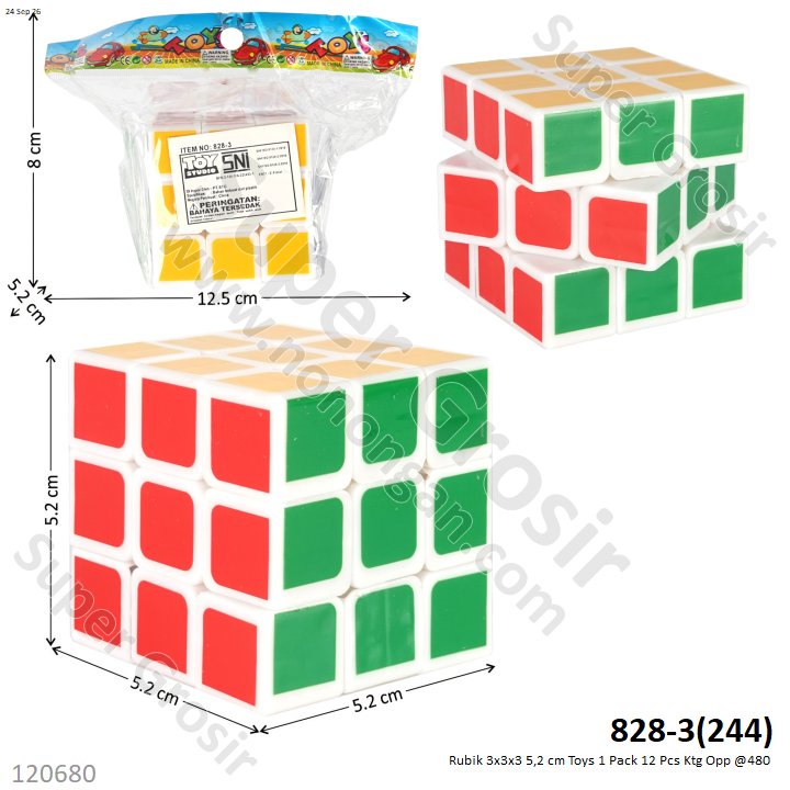 Rubik 3x3x3 5,2 cm Toys 1 Pack 12 Pcs Ktg Opp @480