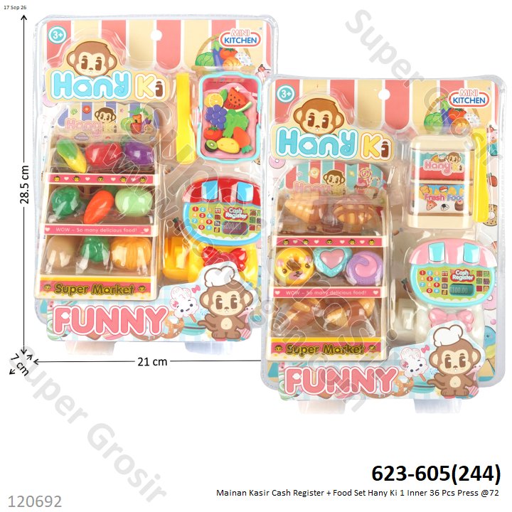 Mainan Kasir Cash Register + Food Set Hany Ki 1 Inner 36 Pcs Press @72