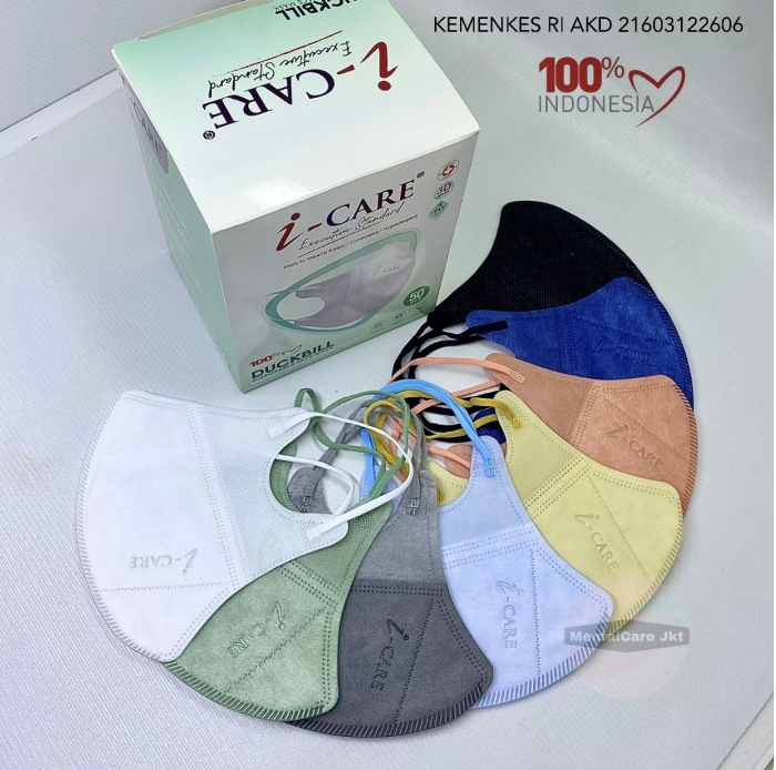 Masker Duckbill Earloop 50 Pcs I-Care Non Medis Box @72