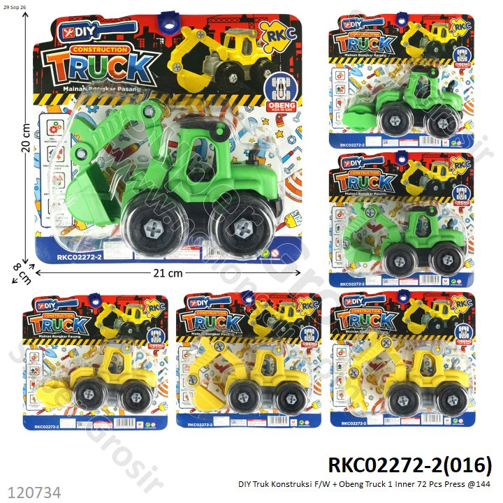 DIY Truk Konstruksi F/W + Obeng Truck 1 Inner 72 Pcs Press @144