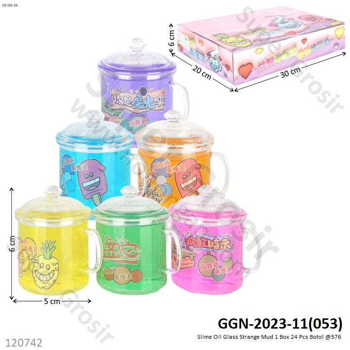 Slime Oil Glass Strange Mud 1 Box 24 Pcs Botol @576
