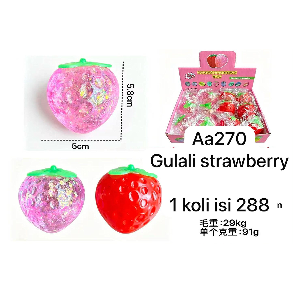 Squishy Needoh Buah Decompression Toy 1 Box 12 Pcs Ktg Opp @288