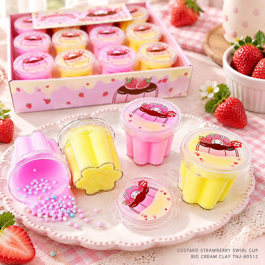 Slime Custard 1 Box 12 Pcs Cup @240