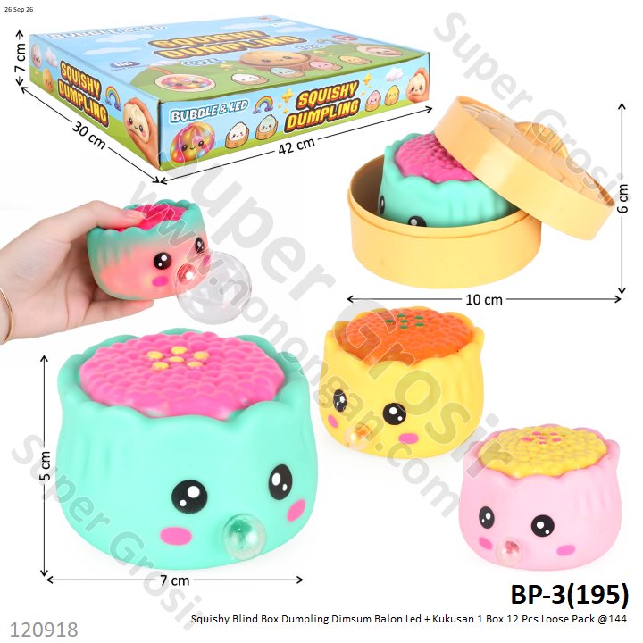 Squishy Blind Box Dumpling Dimsum Balon Led + Kukusan 1 Box 12 Pcs Loose Pack @144