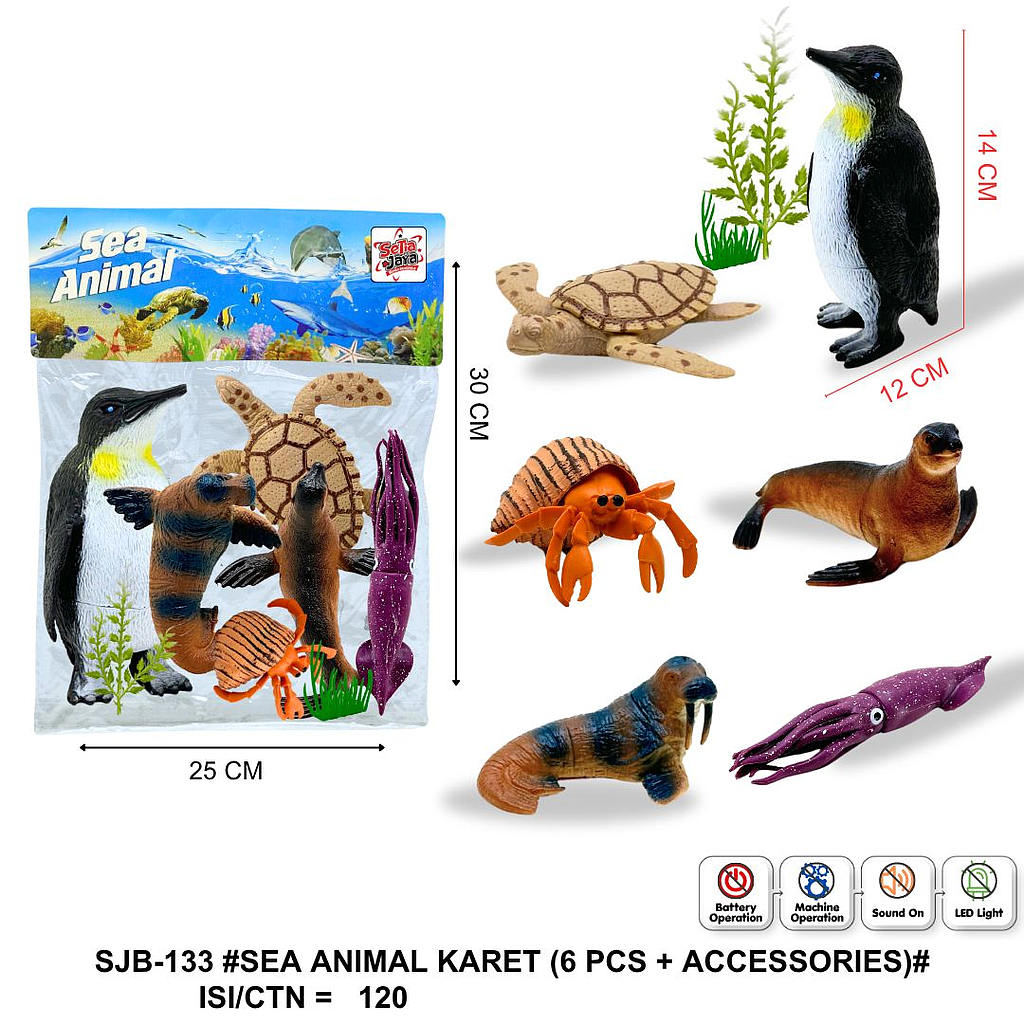 Hewan Laut Set 6 Pcs Sea Animal 1 Inner 60 Pcs Ktg PVC @120