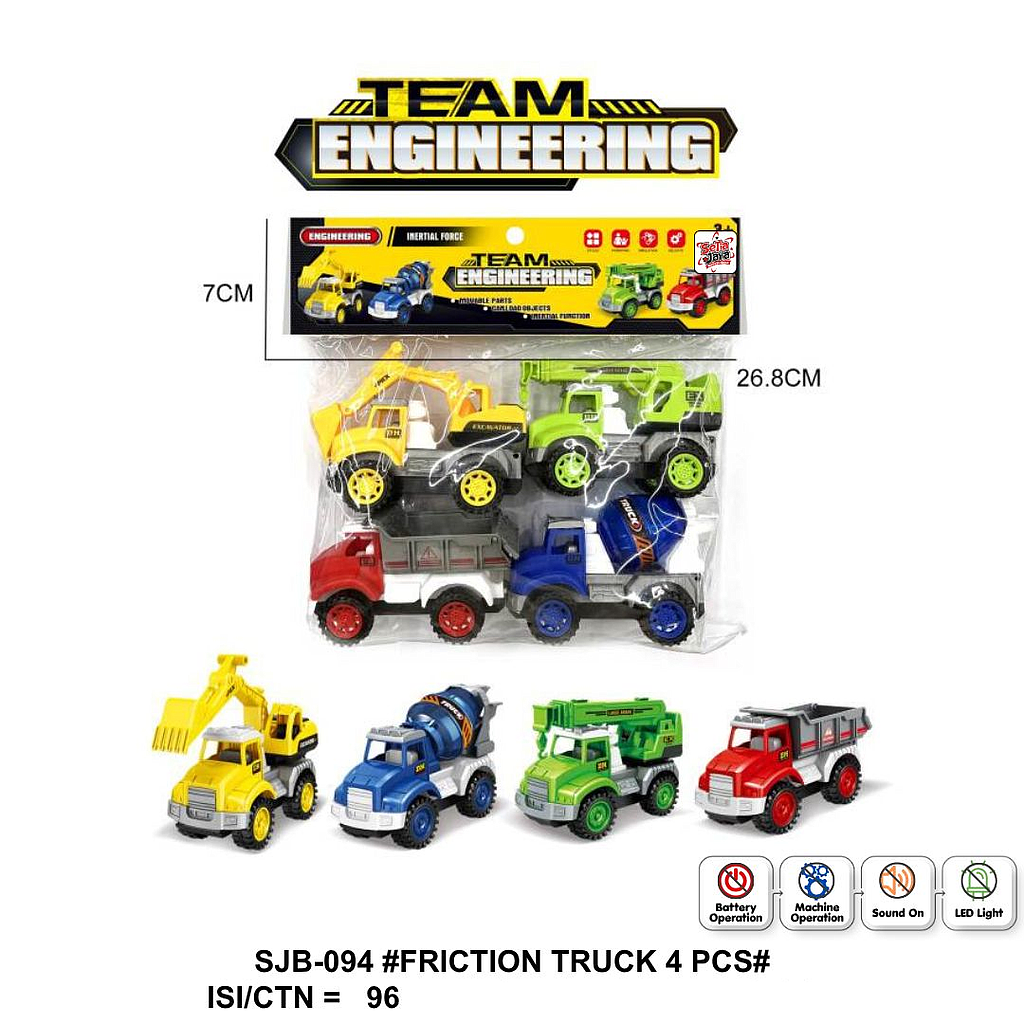 Truk Konstruksi 4 Pcs F/C Team Engineering 1 Inner 48 Pcs Ktg PVC @96