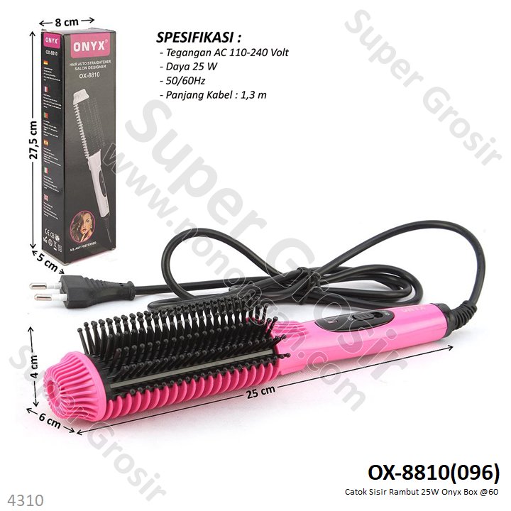 Catok Rambut Sisir 25W Onyx Box @60