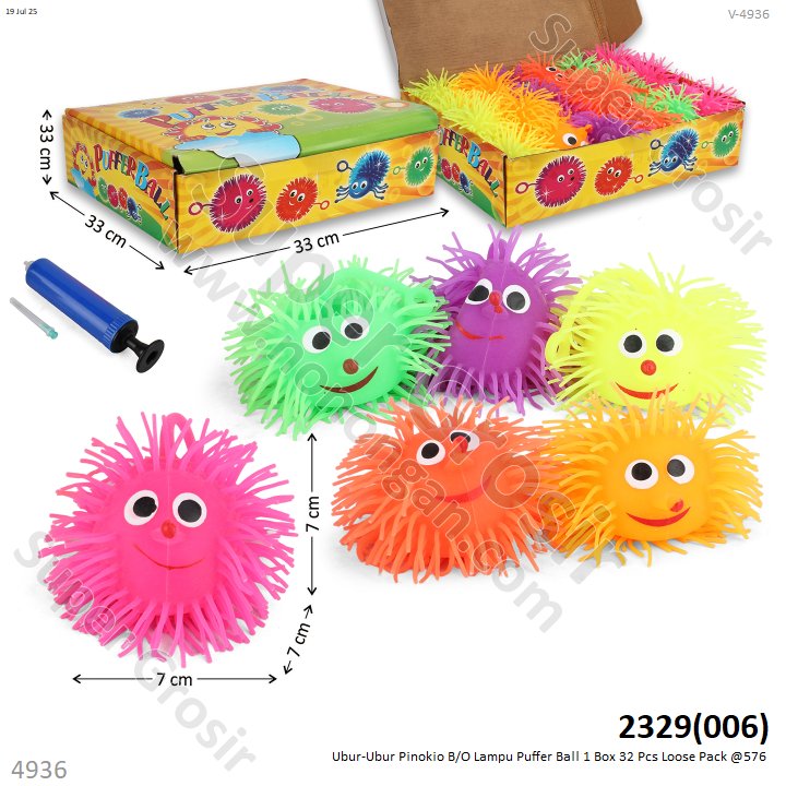 Ubur-Ubur Pinokio B/O Lampu Puffer Ball 1 Box 36 Pcs Loose Pack @576