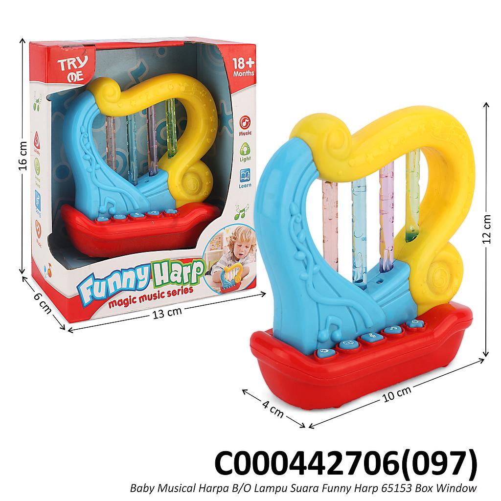 Baby Musical Alat Musik B/O Harpa B/O Lampu Suara Funny Harp 65153 Box Window @72
