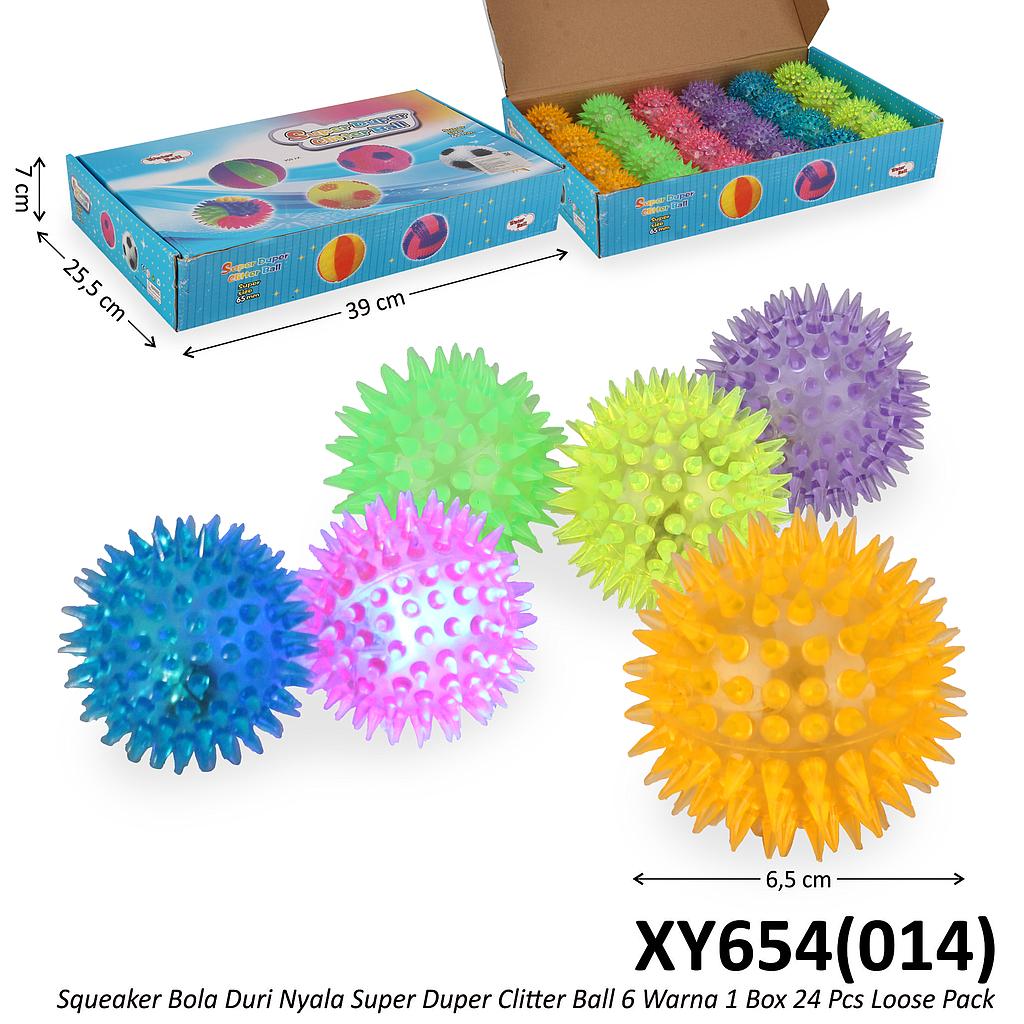 Squaker Bola Duri Nyala Flashing Spiky Ball XY654 1 Box 24 Pcs Loose Pack @576