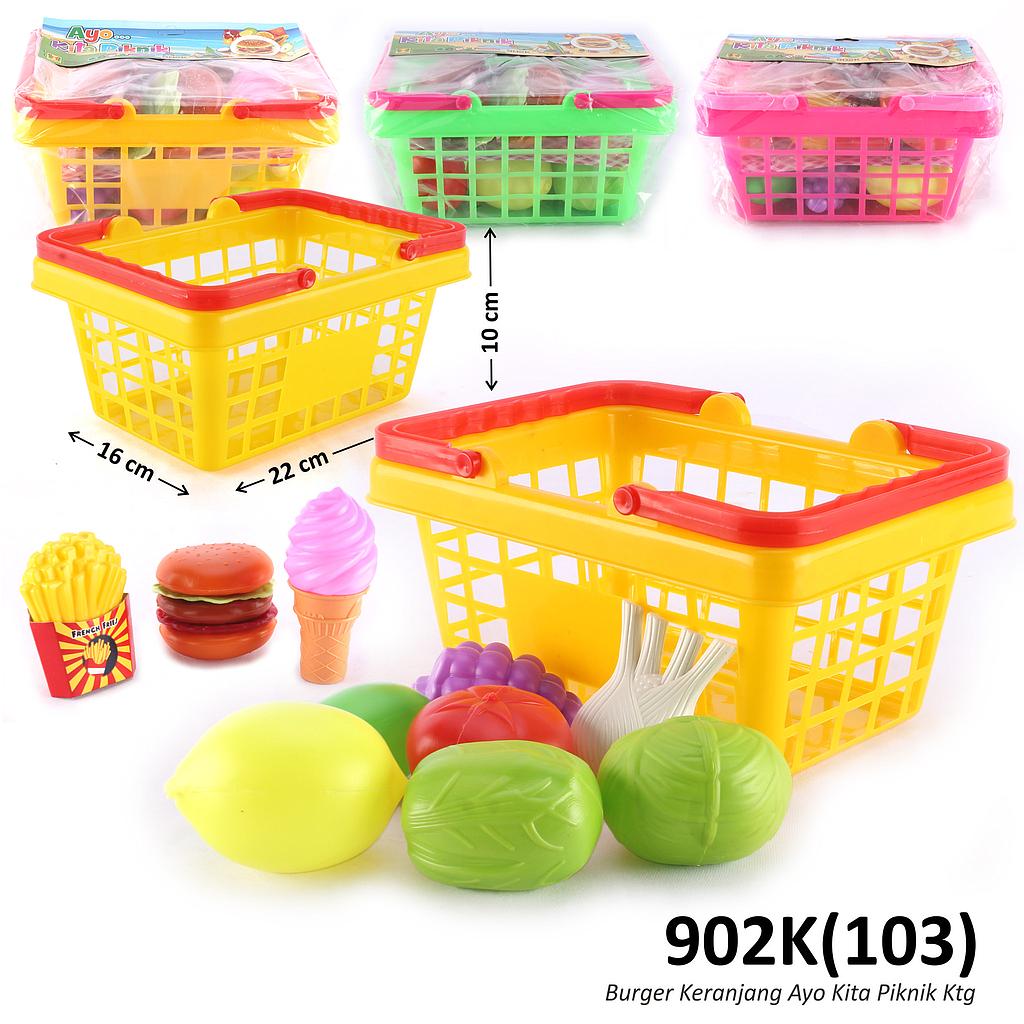 Food Set Buah Sayur dan Burger Keranjang Ayo Kita Piknik Ktg Opp @48
