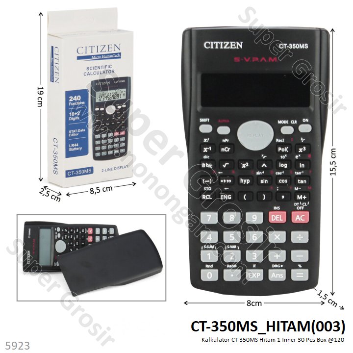 Kalkulator CT-350MS Hitam 1 Inner 30 Pcs Box @120