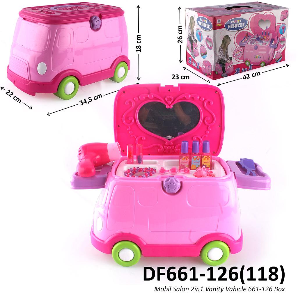 Meja Rias Koper 2 in 1 Tunggangan Mobil + Perlengkapan Make Up Vanity Vehicle Box @9