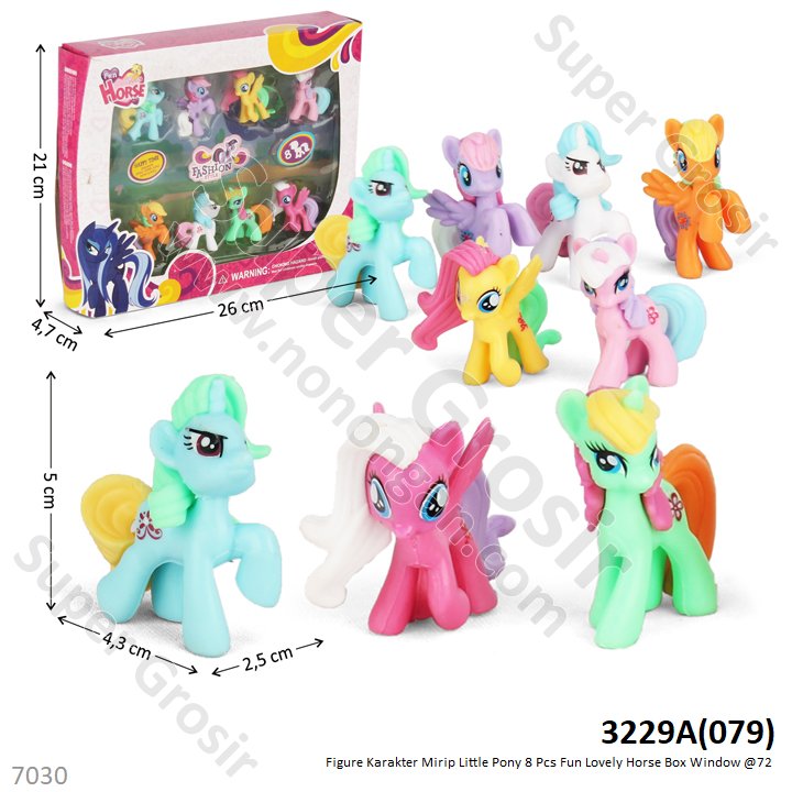 Figure Kuda Poni 8 Pcs Fun Lovely Horse Box Window @72
