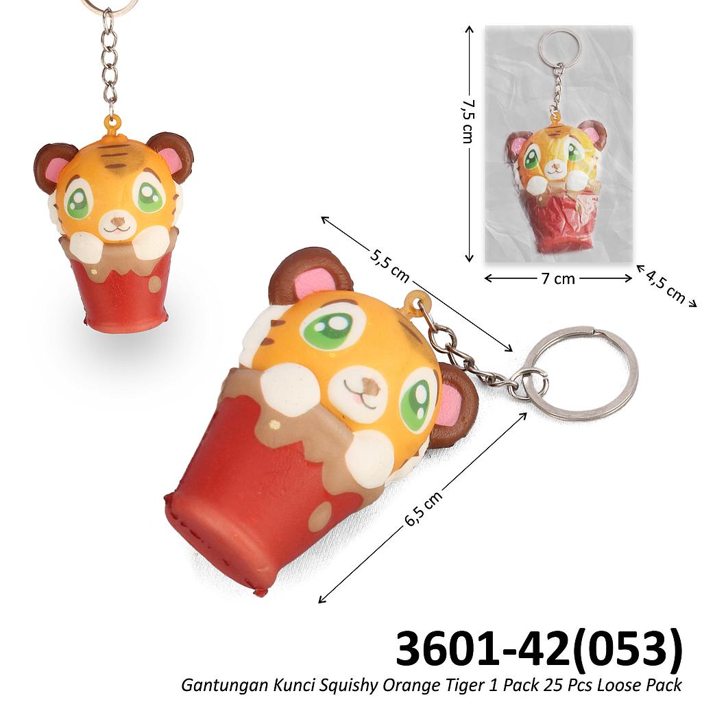 Gantungan Kunci Squishy Orange Tiger 1 Pack 25 Pcs Ktg Opp @1200