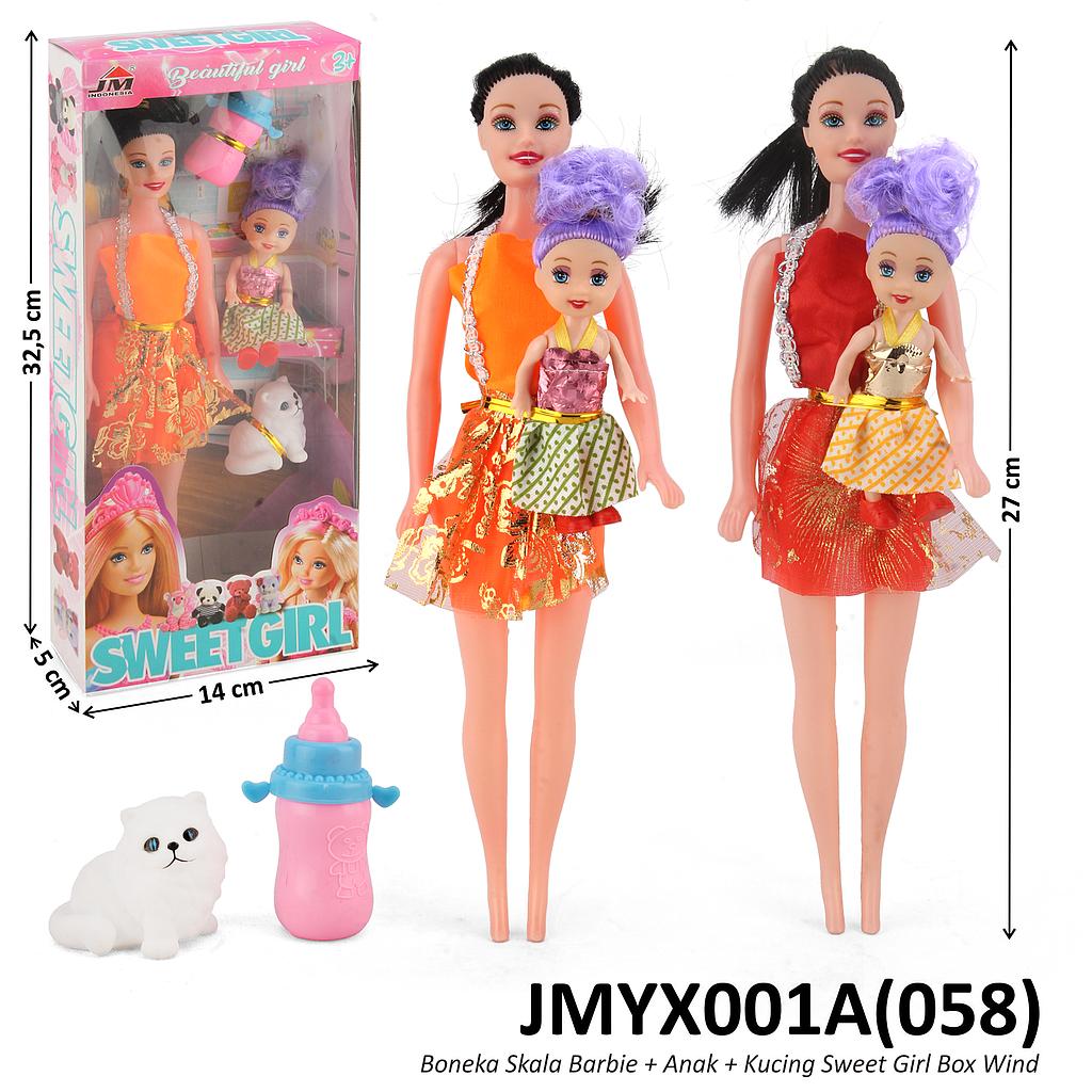 Boneka Barbie Set Anak + Acc Sweet Girl Box Window @150