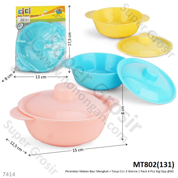 Mangkok Bayi + Tutup Cici 1 Pack 6 Pcs Ktg Opp @60